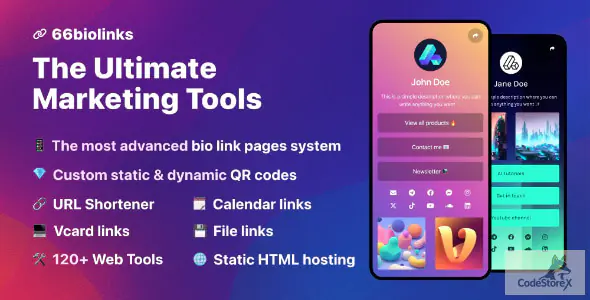 66biolinks - Bio Links, URL Shortener, QR Codes & Web Tools (SAAS)